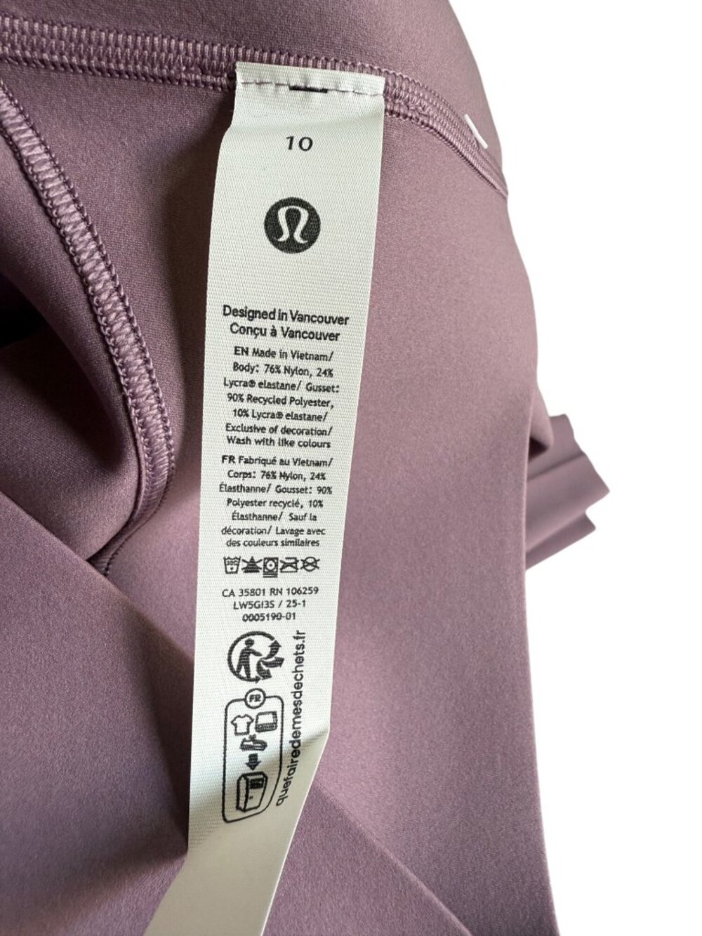 Lululemon Women's Leggings High-rise 28" Lavender Lux Women Size 10 W5GI3S NWT - Picture 5 of 14